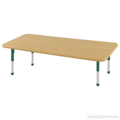 ECR4Kids 30in x 60in Rectangle Everyday T-Mold Adjustable Activity Table Oak/Navy - Standard Ball 565369446